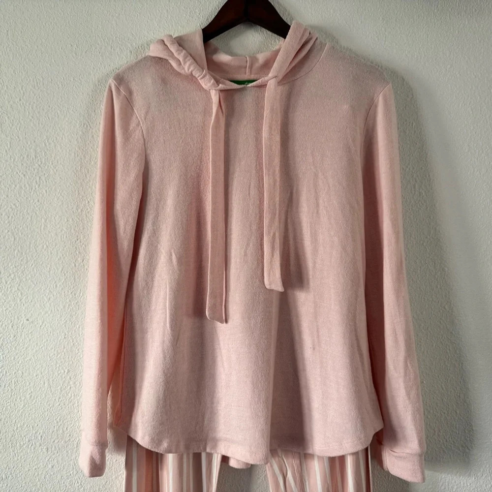DIP Womens Medium Pink Stripe Lounge Set Oversize Hoodie Soft Cozy Athleisure - Picture 3 of 16